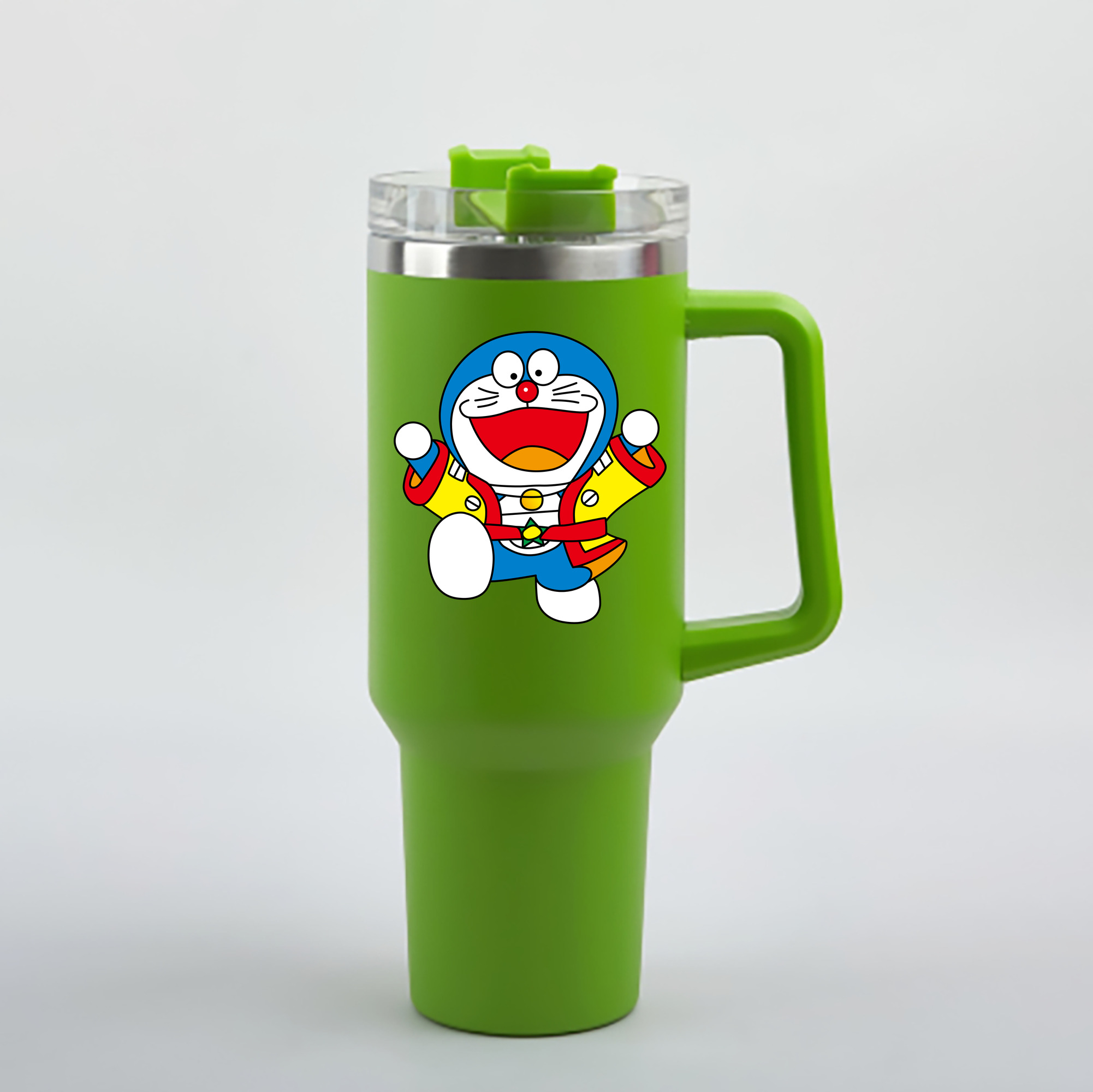 （画像用） ドラえもん Doraemon 1200mL車用タンブラー - クリスタルステッカー（プラスチックストロー付き）